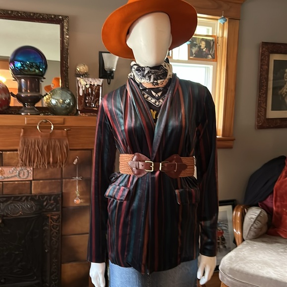 Striped velvet jacket - Picture 8 of 12